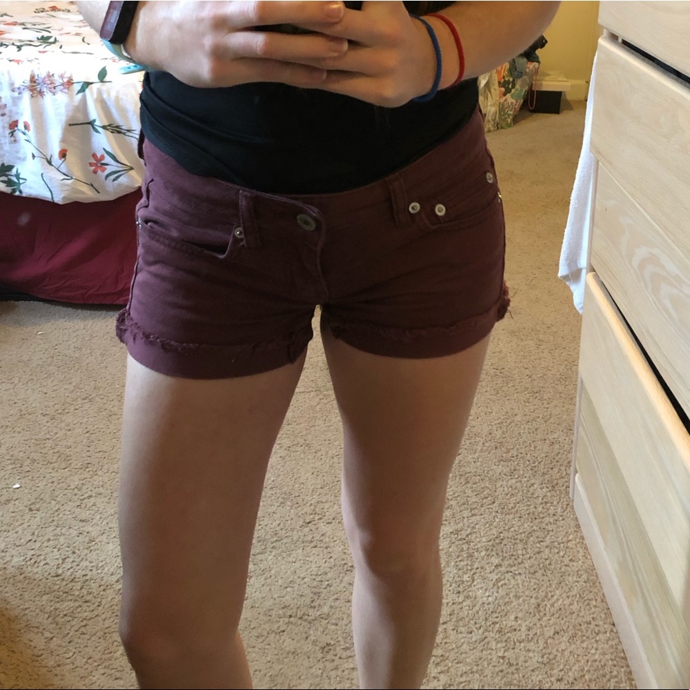 Maroon American Eagle Jean Shorts - Picture 4 of 5